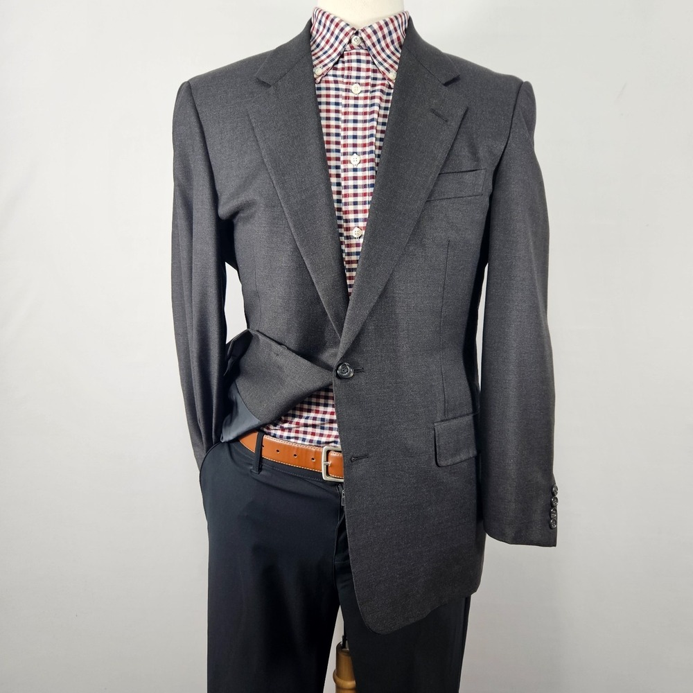 Hickey Freeman Canterbury Men's Sport Coat Blazer Two Button Charcoal Wool 40R